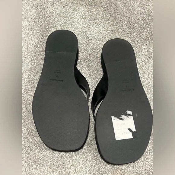 Reformation Eden Platform Thong Sandals Black Platform Size 7 - Picture 11 of 14